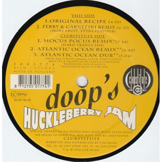 Doop ‎"Huckleberry Jam" (12")
