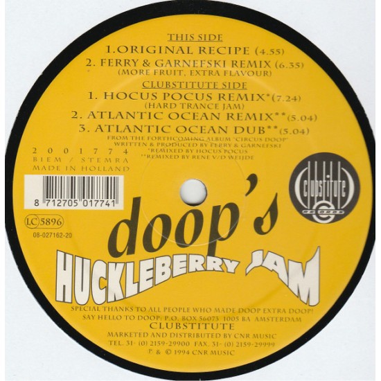 Doop - Huckleberry Jam (12") Doop - Huckleberry Jam (12")