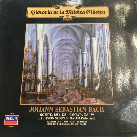 Johann Sebastian Bach ‎"Motete, Bwv 228 - Cantata Nº 159 - La Pasion Segun S. Mateo (Seleccion)" (LP)