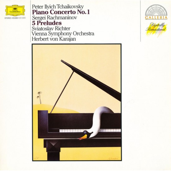 Peter Tschaikowsky / Sergej Rachmaninow - Svjatoslav Richter, Wiener Symphoniker, Herbert von Karajan ‎"Piano Concerto No. 1 / 5 Preludes" (LP)