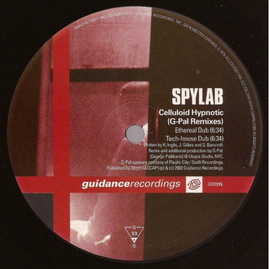 Spylab ‎"Celluloid Hypnotic (G-Pal Remixes)" (12")