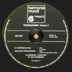 Clemencic Consort - Troubadours Vol. 2  (LP)
