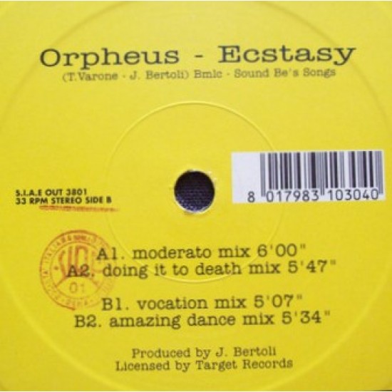 Orpheus "Ecstasy" (12")