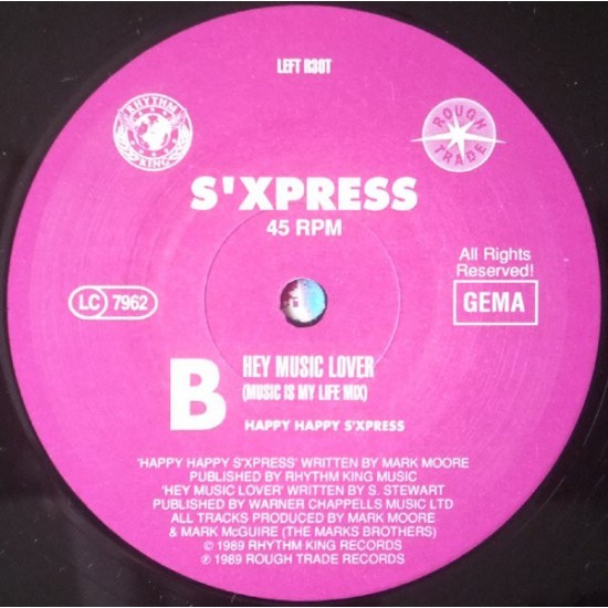 S'Express "Hey Music Lover (Spatial Expansion Mix)" (12" - ed. Limitada)