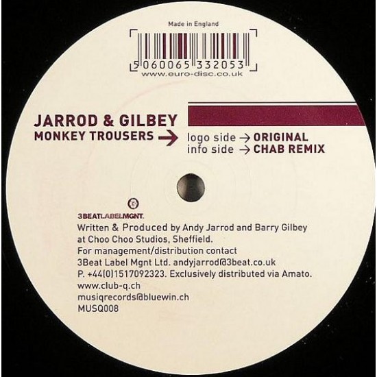 Jarrod & Gilbey ‎"Monkey Trousers" (12")
