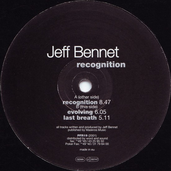 Jeff Bennett "Recognition" (12") Jeff Bennett "Recognition" (12")