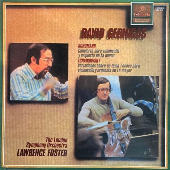 David Geringas, Lawrence Foster, London Symphony Orchestra, Robert Schumann, Peter Tschaikowsky "Tschaikowsky Variationen Über Ein Rokokothema / Schumann Konzert Für Violoncello Und Orchester" (LP)