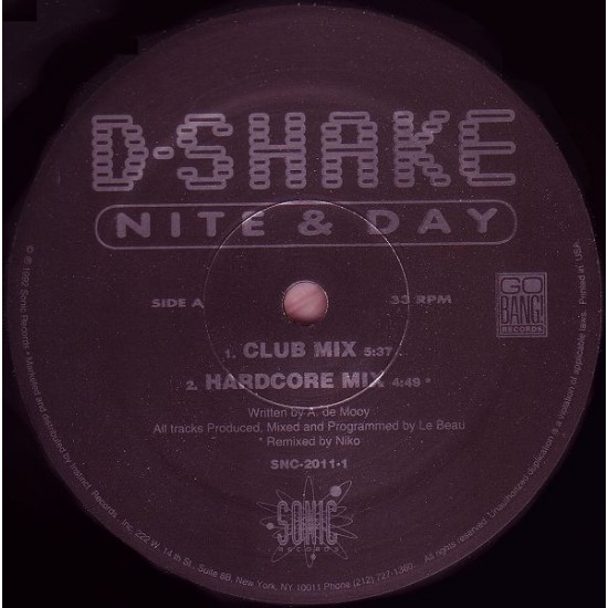 D-Shake ‎"Nite & Day" (12")