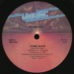 Vivian Vee - Come Back / Finally Alone  (12")