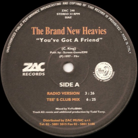 The Brand New Heavies ‎"You've Got A Friend" (12")
