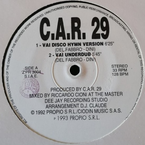 C.A.R. 29 ‎"Vai" (12")