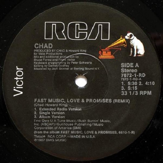 Chad ‎"Fast Music, Love & Promises (Remix)" (12")