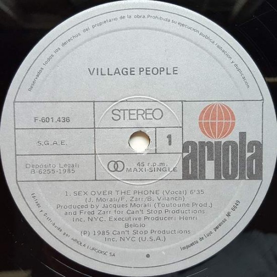Village People ‎"Sex Over The Phone" (12")