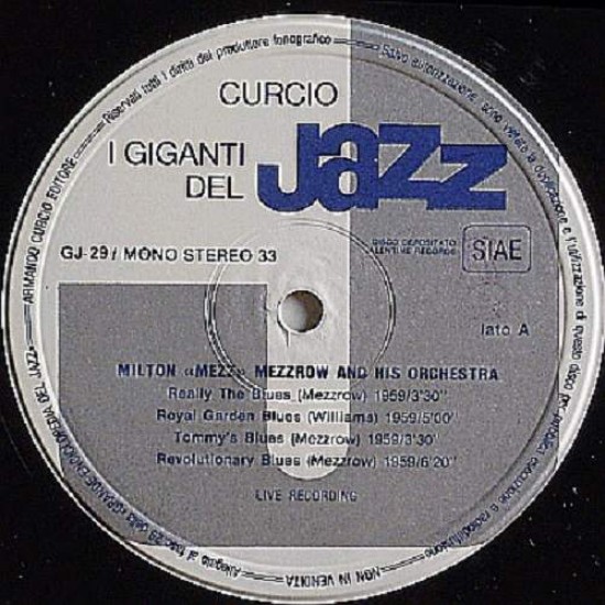 Mezz Mezzrow / Buck Clayton / Pee Wee Russell / Bud Freeman ‎"I Giganti Del Jazz Vol. 29" (LP) 