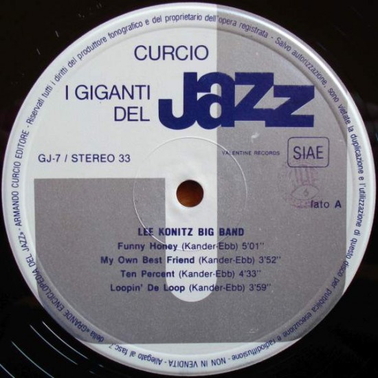 Lee Konitz Big Band / Joe Farrell / Michael Longo / Eddie Locke "I Giganti Del Jazz Vol. 7" (LP) 