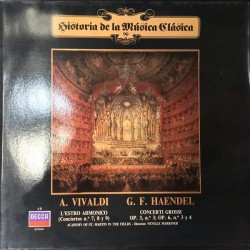 A. Vivaldi / G. F. Händel / Academy Of St. Martin-in-the-Fields / Neville Marriner - L'estro Armonico (Conciertos No. 7, 8, 9) / Concerti Grossi Op.3, No:3; Op.6, No 3 Y 4 (LP) 