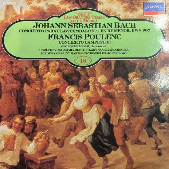 Johann Sebastian Bach / Francis Poulenc ‎"Concierto Para Clavicembalo Nº1 En Re Menor - Bwv 1052 + Concierto Campestre" (LP)