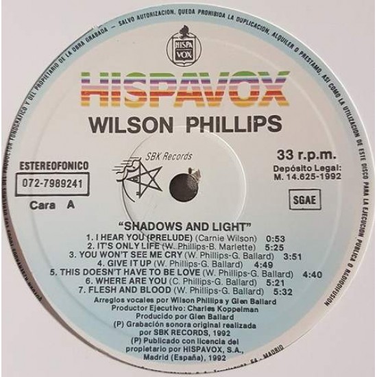 Wilson Phillips ‎ "Shadows And Light" (LP)