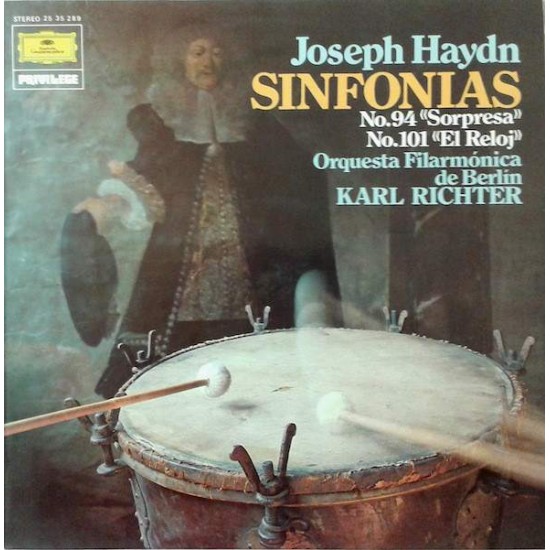 Joseph Haydn, Karl Richter, Orquesta Filarmónica De Berlin "Sinfonías No.94 "Sorpresa" - No.101 "El Reloj"" (LP)