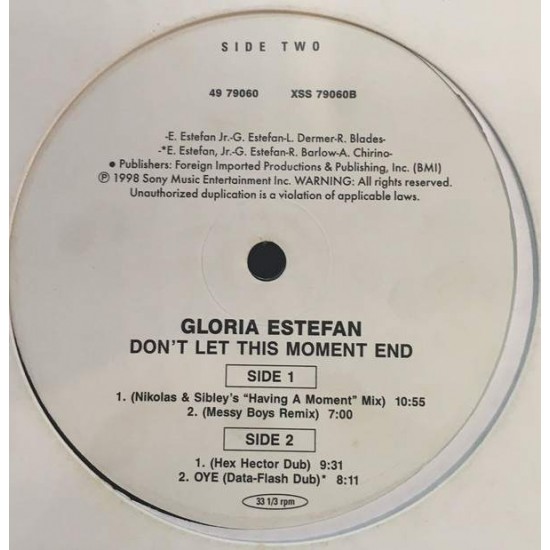 Gloria! "Don't Let This Moment End" (12")