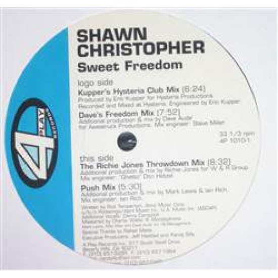 Shawn Christopher ‎"Sweet Freedom - Massive Mix Set Vol. 1 Of 2" (12")
