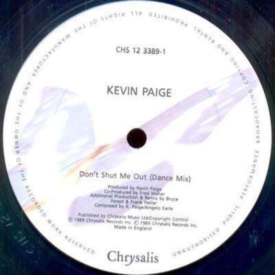 Kevin Paige ‎"Don't Shut Me Out" (12")