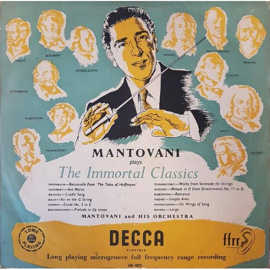 Mantovani And His Orchestra ‎"Mantovani Plays The Immortal Classics" (LP)