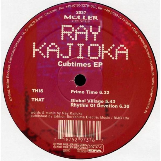 Ray Kajioka ‎"Clubtimes EP" (12")