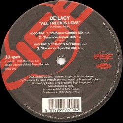 De'Lacy - All I Need Is Love (12")  De'Lacy - All I Need Is Love (12")