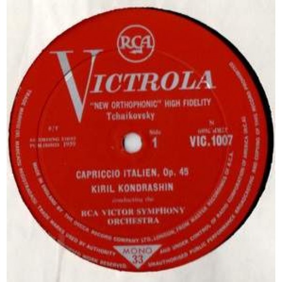 P. I. Čajkovski / N. Rimski - Korsakov - RCA Victor Simfonijski Orkestar, Kiril Kondrašin, Oscar Shumsky ‎"Italien Capriccio / Espagnol Capriccio" (LP)