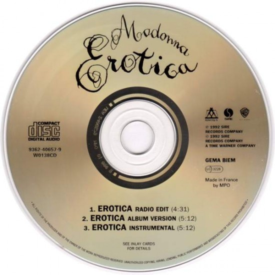 Madonna "Erotica" (CD - Single)