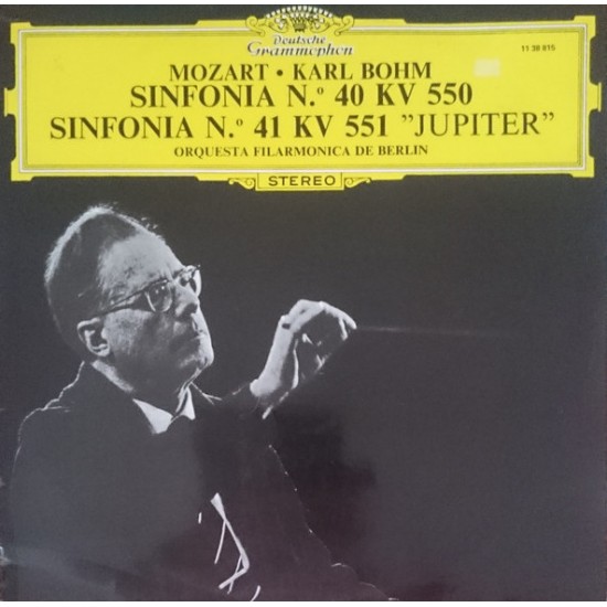Mozart • Karl Bohm, Orquesta Filarmónica De Berlín ‎– "Sinfonia Nº40 En Sol Menor - Sinfonia Nº41 En Do Mayor (Jupiter)" (LP) 