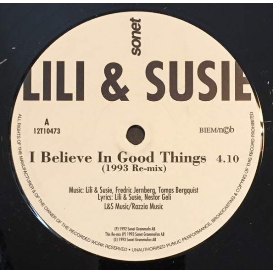 Lili & Susie "I Believe In Good Things (Remix-93) / Mega Mix" (12") 