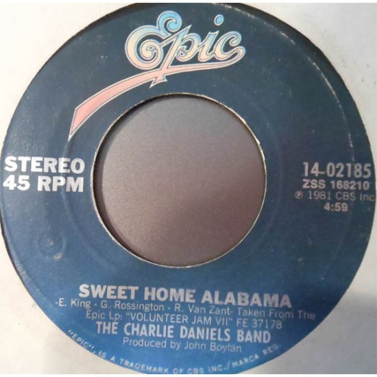 The Charlie Daniels Band ‎"Sweet Home Alabama" (7") 