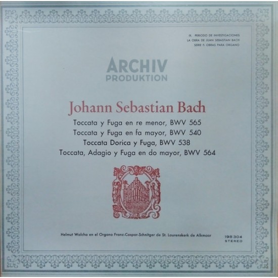 Johann Sebastian Bach "‎Toccata Y Fuga" (LP) 