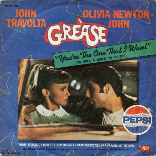 John Travolta / Olivia Newton-John ‎"You're The One That I Want = Tu Eres A Quien Yo Quiero" (7") 