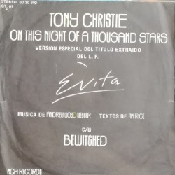 Tony Christie ‎"On This Night Of A Thousand Stars (Versión Especial Del Título Extraido Del L.P.)" (7") 
