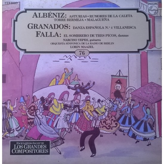 Albéniz, Granados, Falla, Narciso Yepes, Orquesta Sinfónica De La Radio De Berlín, Lorin Maazel ‎"Asturias ● Rumores De La Caleta ● Torre Bermeja ● Malagueña / Danza Española N.º 4 / El Sombrero De Tres Picos, Danzas" (LP) 