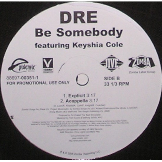 Dr. Dre "Be Somebody" (12") 