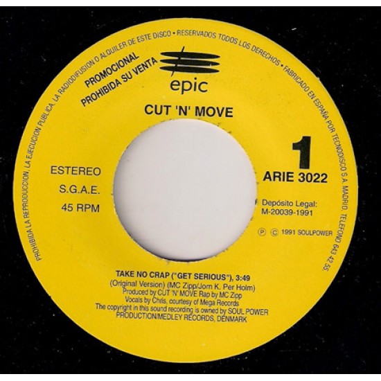 Cut 'N' Move ‎"Take No Crap" (7") 