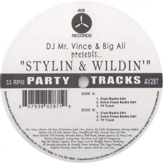 DJ Mr. Vince & Big Ali ‎"Stylin & Wildin'" (12") 