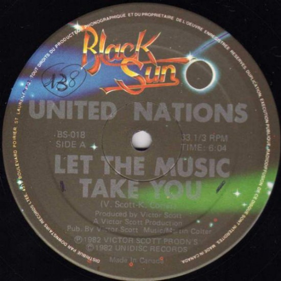 United Nations  "Let The Music Take You" (12")