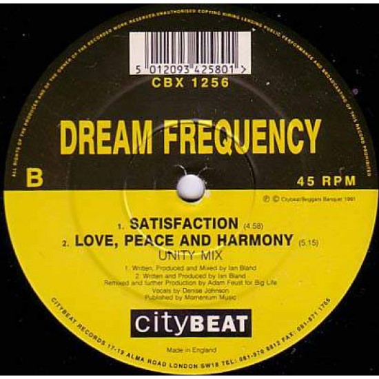Dream Frequency ‎"Love, Peace And Harmony (Remix)" (12") 