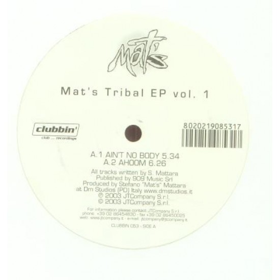 Mat's ‎"Mat's Tribal EP Vol.1" (12") 