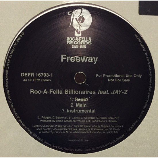 Freeway "Roc-A-Fella Billionaires" (12") 