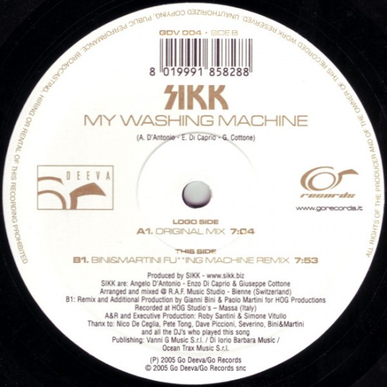 Sikk ‎"My Washing Machine" (12") 