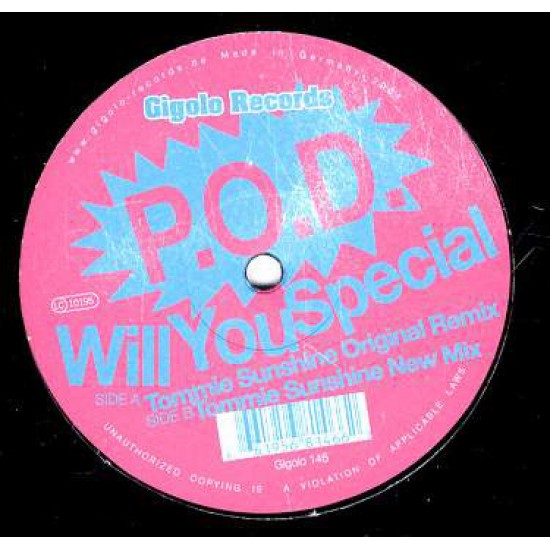 P.O.D. ‎"Will You Special (Tommie Sunshine Remixes)" (12") 