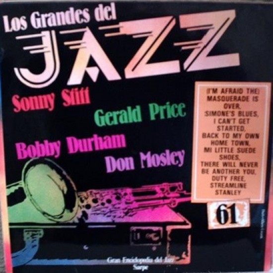 Sonny Stitt, Gerald Price, Don Mosley, Bobby Durham ‎"Los Grandes Del Jazz 61" (LP) 