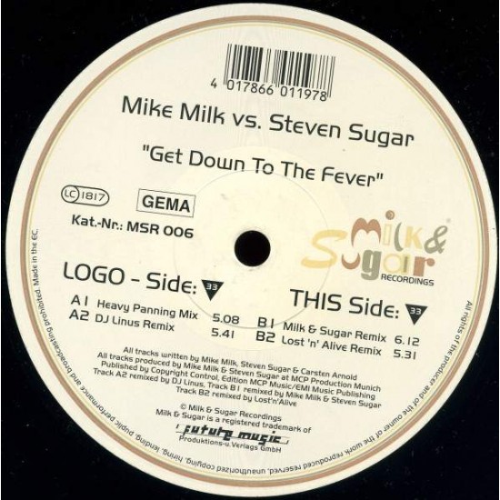Milk & Sugar "Get Down To The Fever" (12")