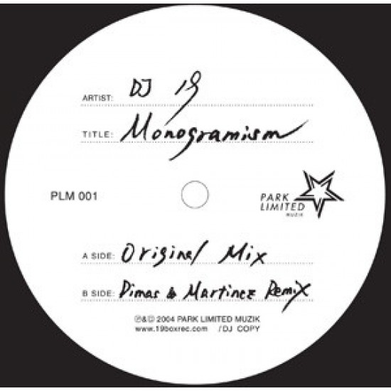 DJ 19 ‎"Monogramism" (12") 